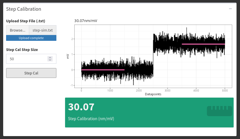 Step Calibration Screenshot